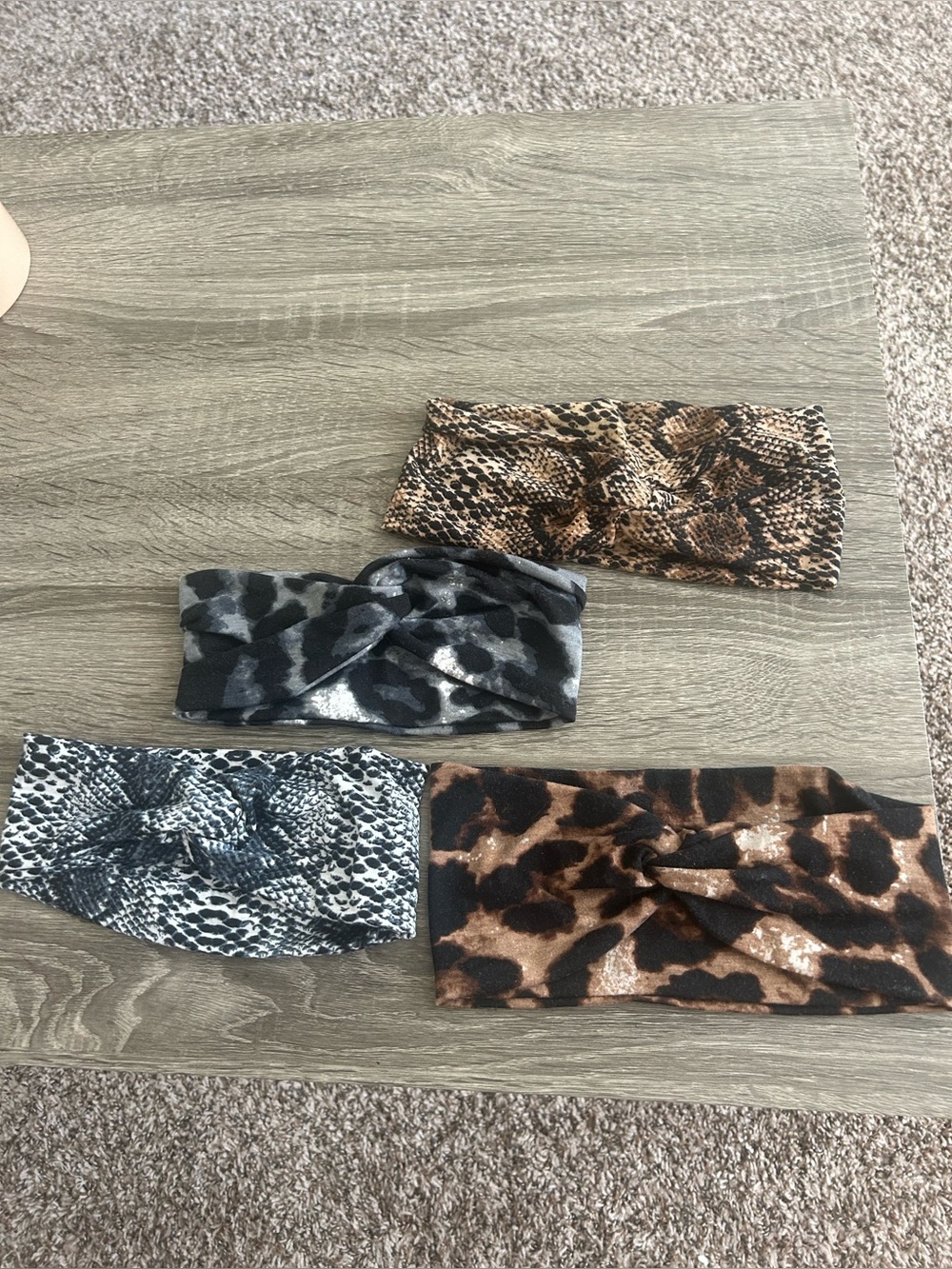 Women’s Animal Print Twist Headbands - Set of 4